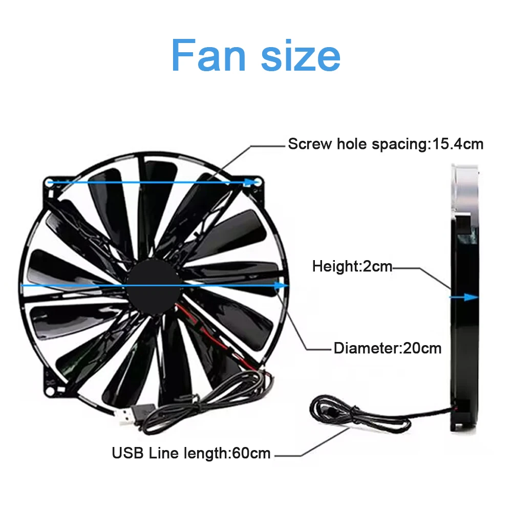 New DC5V 0.30A 20cm 200*200*20MM For Master A20020-07CA-2JN-F1 DF2002005SELN USB Notebook Base Cooling Fan