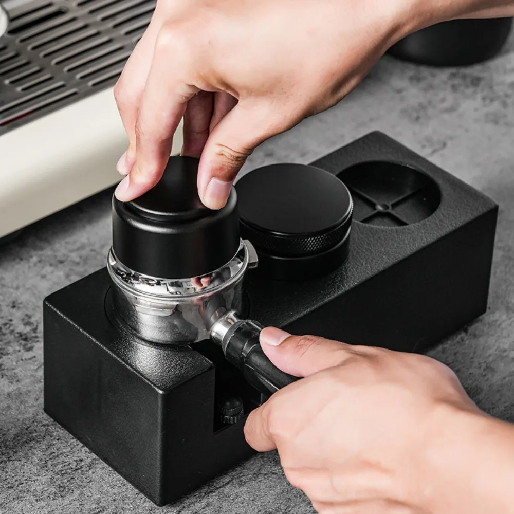 

Non Slip Coffee Tamping Station 51/53/58mm Adjustable Height Coffee Tamper Storage Seat Rectangular Coffee Portafilter Stand