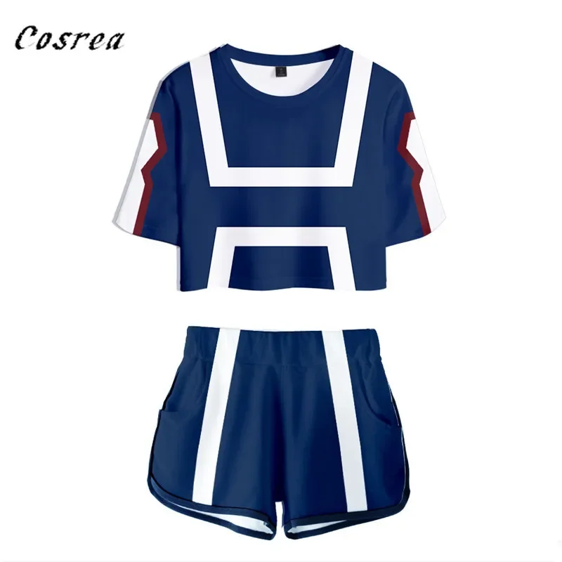 Anime My Hero Academia Cosplay set di due pezzi donna Sexy T Shirt Shorts My Boku No Hero Academia palestra uniforme tuta ragazze