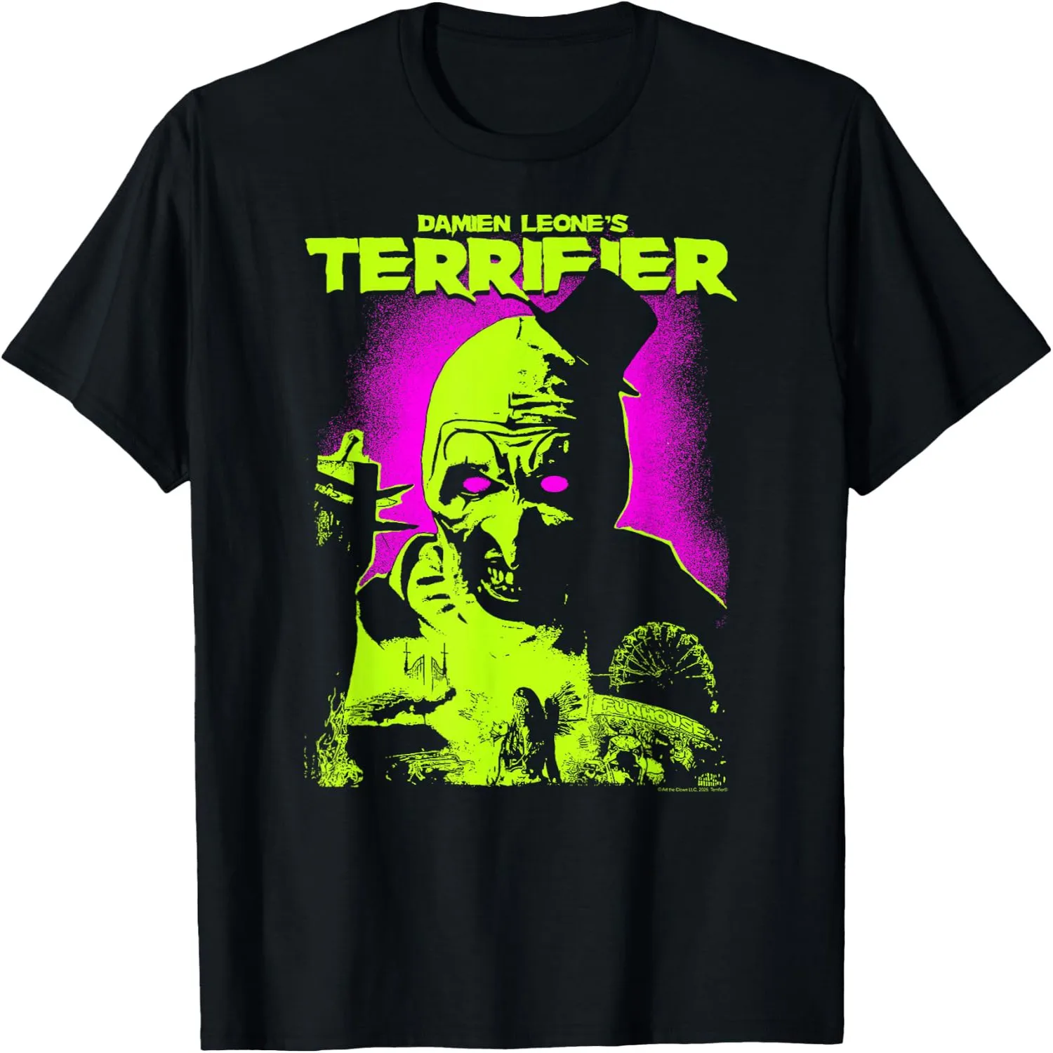 Glowing Eyes Art The Clown Neon Poster Horror T-Shirt Vintage t-shirt, Everyday wear tee,