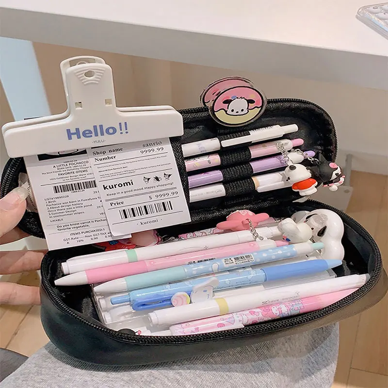 Borsa per il trucco in Pu da donna Anime Sanrio Kuromi Melody Cinnamoroll articoli da toeletta Organizer per cosmetici borsa con cerniera da viaggio