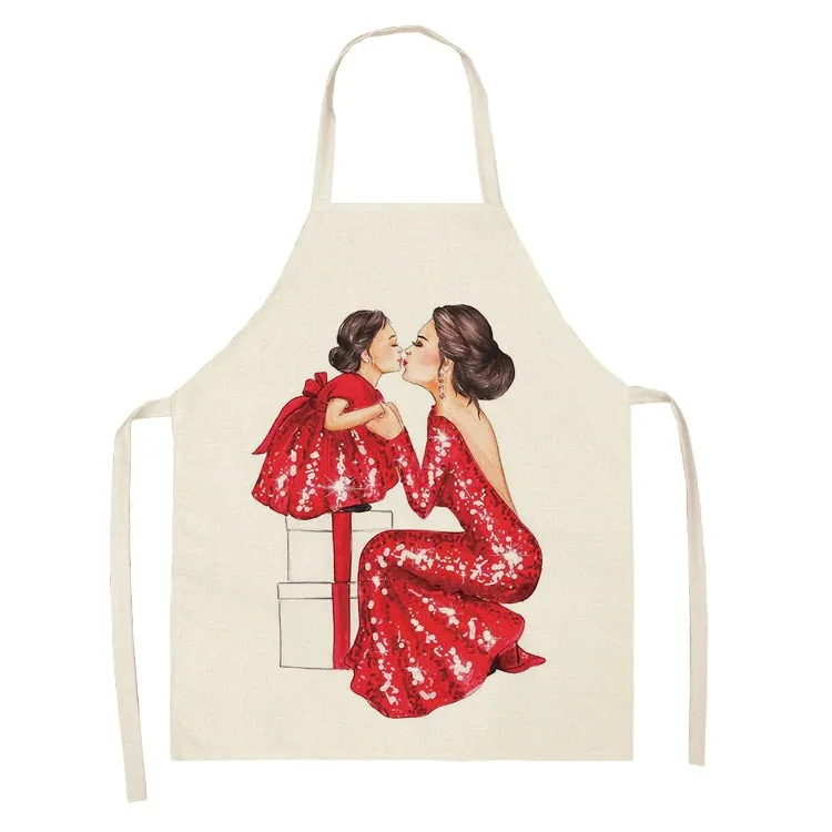 CLOOCL Parent-child Kitchen Apron Super Mama Dot Print Polyester Aprons for Child Adult Home Cleaning Tools Lacing Baking Aprons