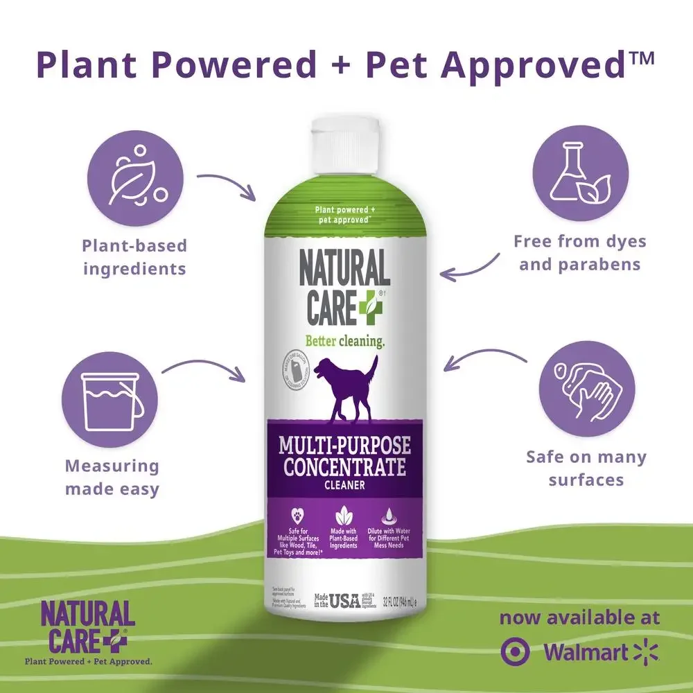 Plant Based Multi-Surface Cleaning Solution Concentrate 32oz Pet Safe Paraben & Dye Free Easy Dilution Pet Messes Effective &