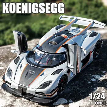 합금 시뮬레이션 Koenigsegg Jesko 슈퍼 자동차 모델 1/24, 1/32 체중계 ONE 1 다이캐스트 장난감 차량, 소리와 가벼운 미니어처 보이처 