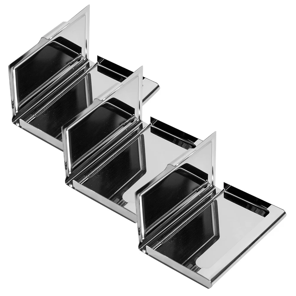 3 قطعة حامل بطاقة الأعمال الفولاذ المقاوم للصدأ سليم حافظة بطاقات الاسم المعدنية للرجال النساء المحمولة منظم الجيب صندوق تخزين المكتب