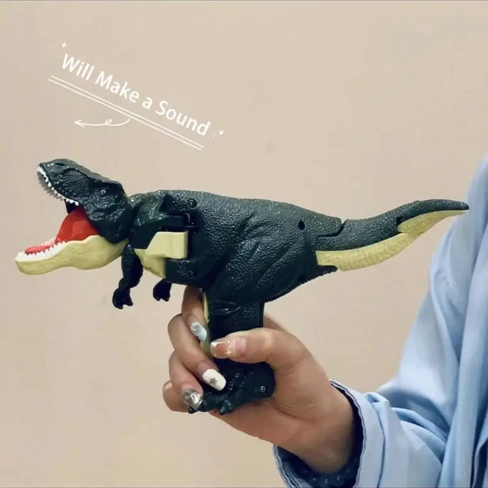 Mainan dinosaurus tekan plastik kepala dan gerakan ekor mainan dinosaurus ayunan simulasi dioperasikan dengan tangan simulasi dinosaurus eksplorasi