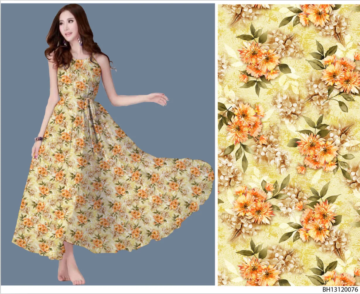 Factory Outlet Fast Delivery Digital Print Stretch 100 Cotton Poplin Fabric For Summer Dress