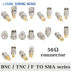 1Pcs SMA to TNC Male plug & Female jack BNC to SMA RF Coaxial Adapter connector Test Converter Brass F female to SMA male plug