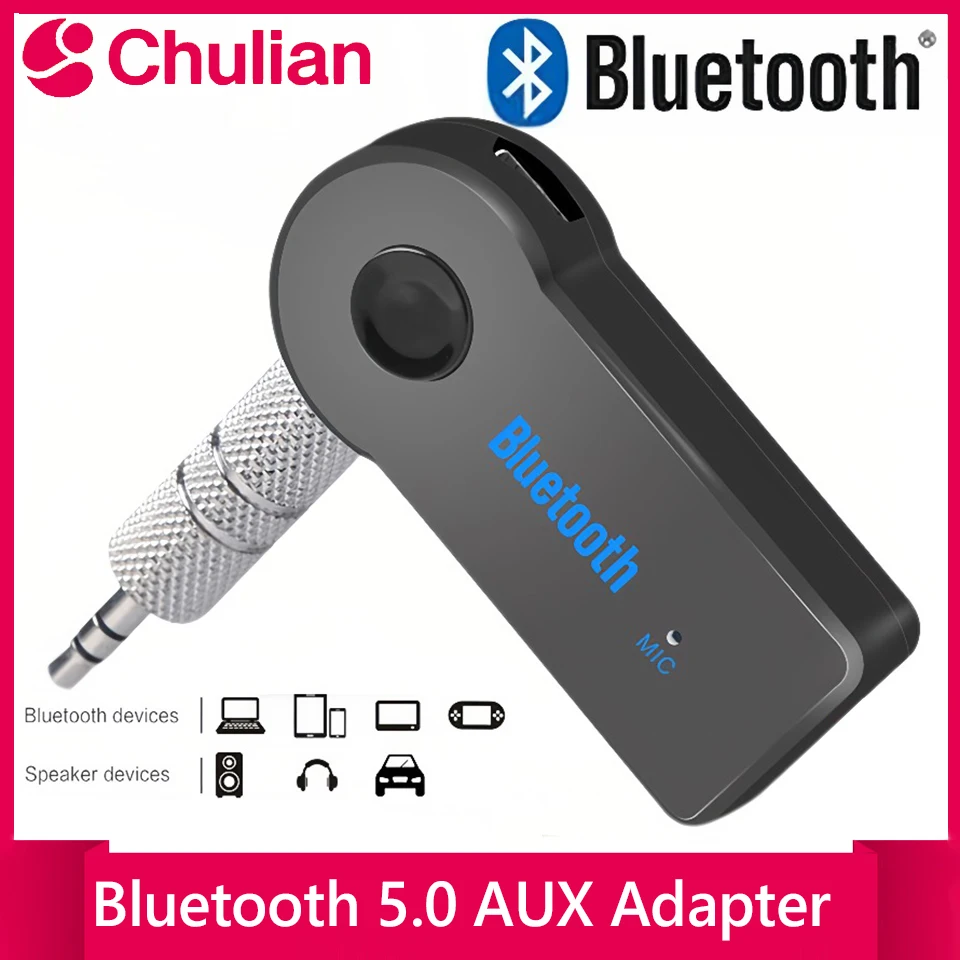 Receptor inalámbrico Bluetooth 5,0 2 en 1, conector de 3,5mm para música de coche, audio auxiliar, adaptador transmisor de auriculares A2DP, receptor manos libres