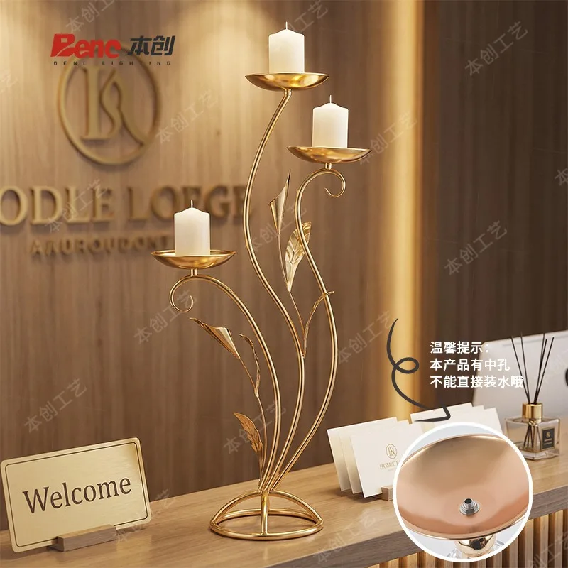 Hotel exhibition hall main table decoration supplies stage flower props display shelves wedding road guide geometric