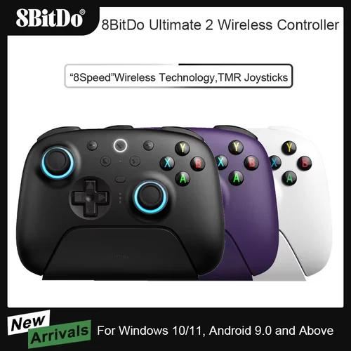 Controlador inalámbrico 8BitDo Ultimate 2 para Windows 10/11 Android con Joystick TMR disparadores conmutables iluminación RGB Gamepad