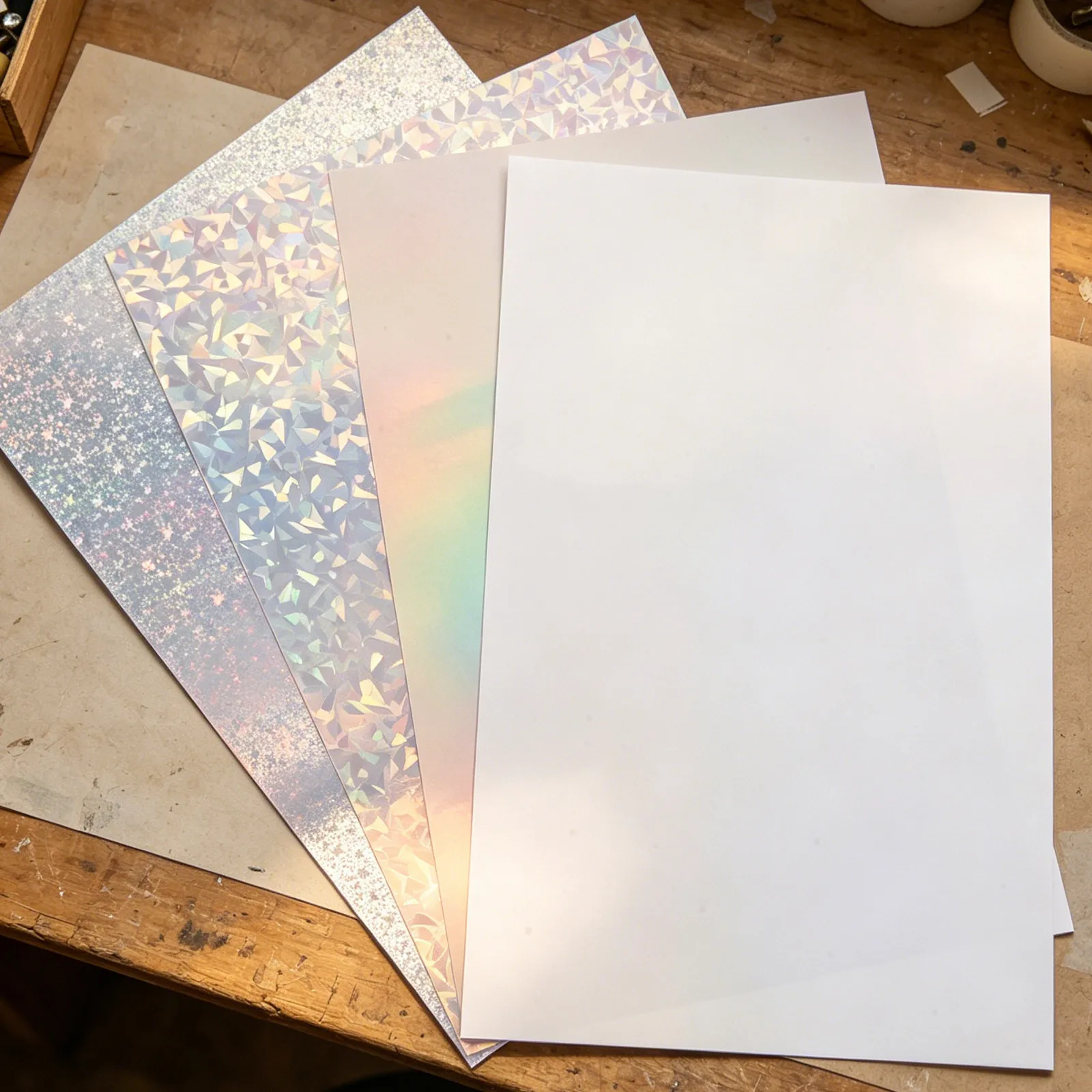 20Sheets A4 Printable Holographic Sticker Paper Self-Adhesive Waterproof Vinyl for Printer Craft Labeling Scrapbooking Glitter