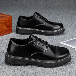 Business leather shoes four seasons soft sole comfort men's casual dress shoes groom wedding shoes fashion party leather shoes