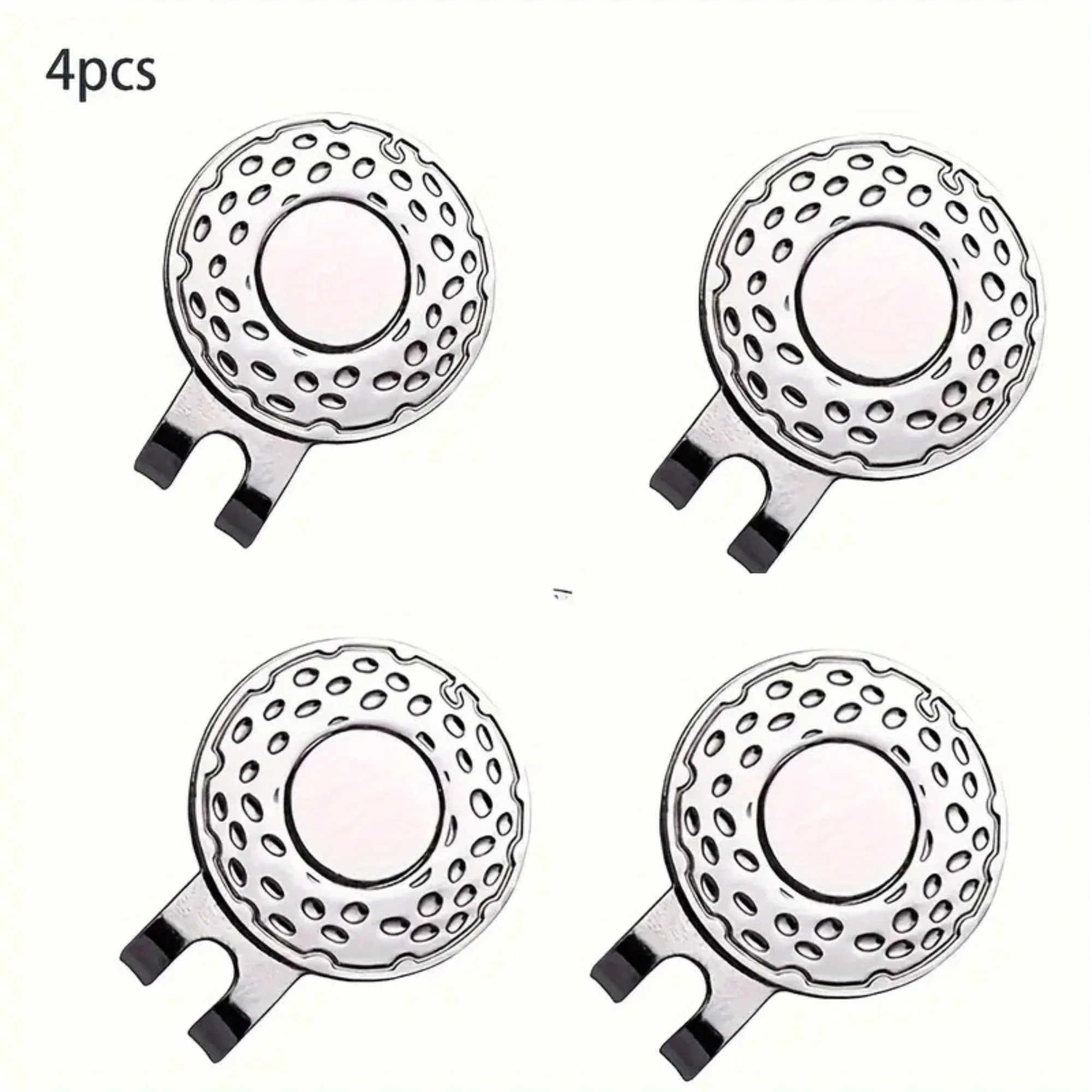 4-pack Golf Cap Clips - Zinc Alloy With Strong Magnet, Magnetic Hat Clips For Metal Ball Markers, Great Gift for Golf Lovers