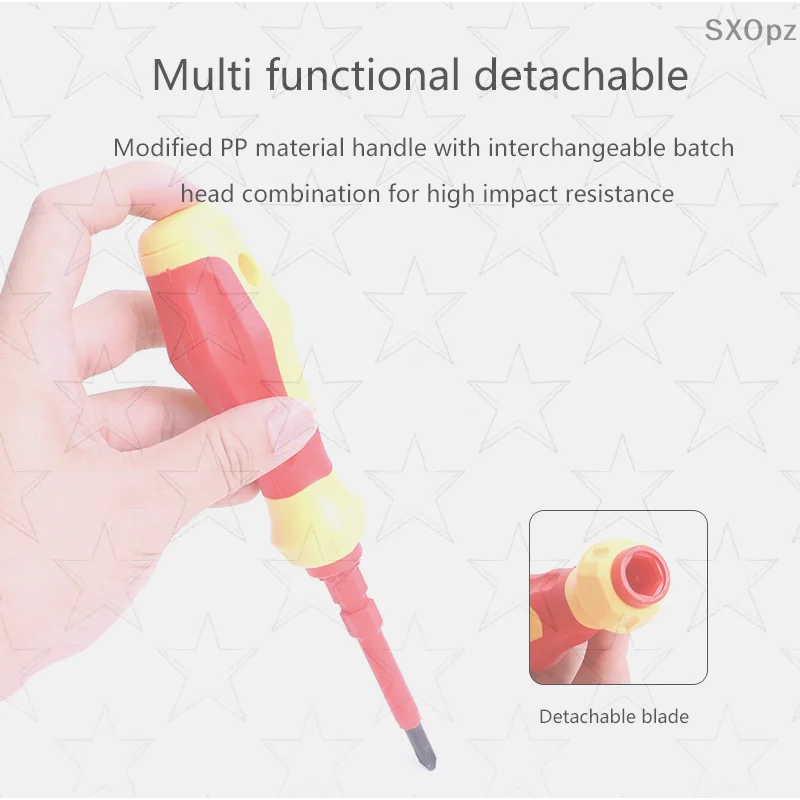 Handy 3-in-1 Electrician's Tool; Magnetic Screwdriver Bits, Slotted and Crosshead PH1 PH2