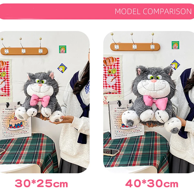 Pluszaki Kot Lucyfer Disney The Aristocats 30-80cm, pluszowe zabawki z kreskówek, anime, poduszka urodzinowa, lalka, wypchany prezent dla dzieci na Boże Narodzenie