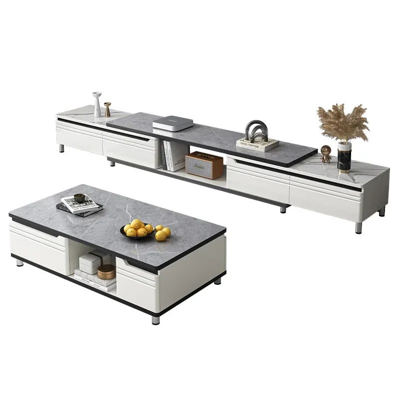 

TV cabinet coffee table, combined small apartment living room simple and modern Nordic telescopic light luxury