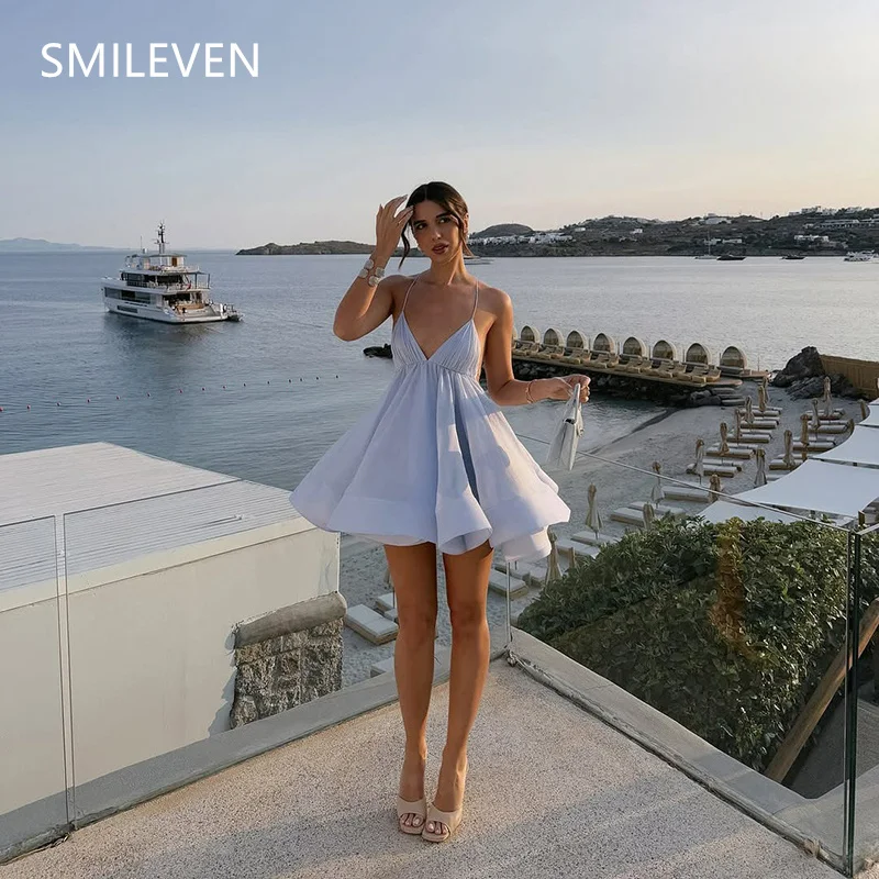 

Smileven Вечерние платья трапециевидной формы с открытыми плечами и тюлевыми складками فساتين equilib 한ernu Платье для выпускного вечера с открытой спиной Подарок по индивидуальному заказу 2025