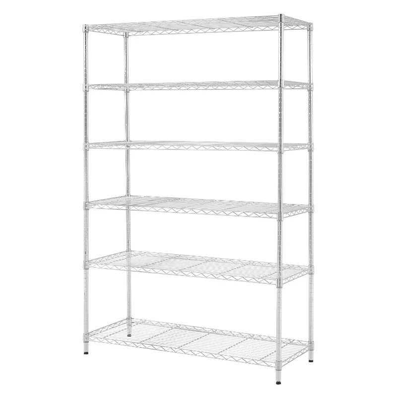 Hyper Tough 6 Tier Wire Shelf Unit Chrome 18