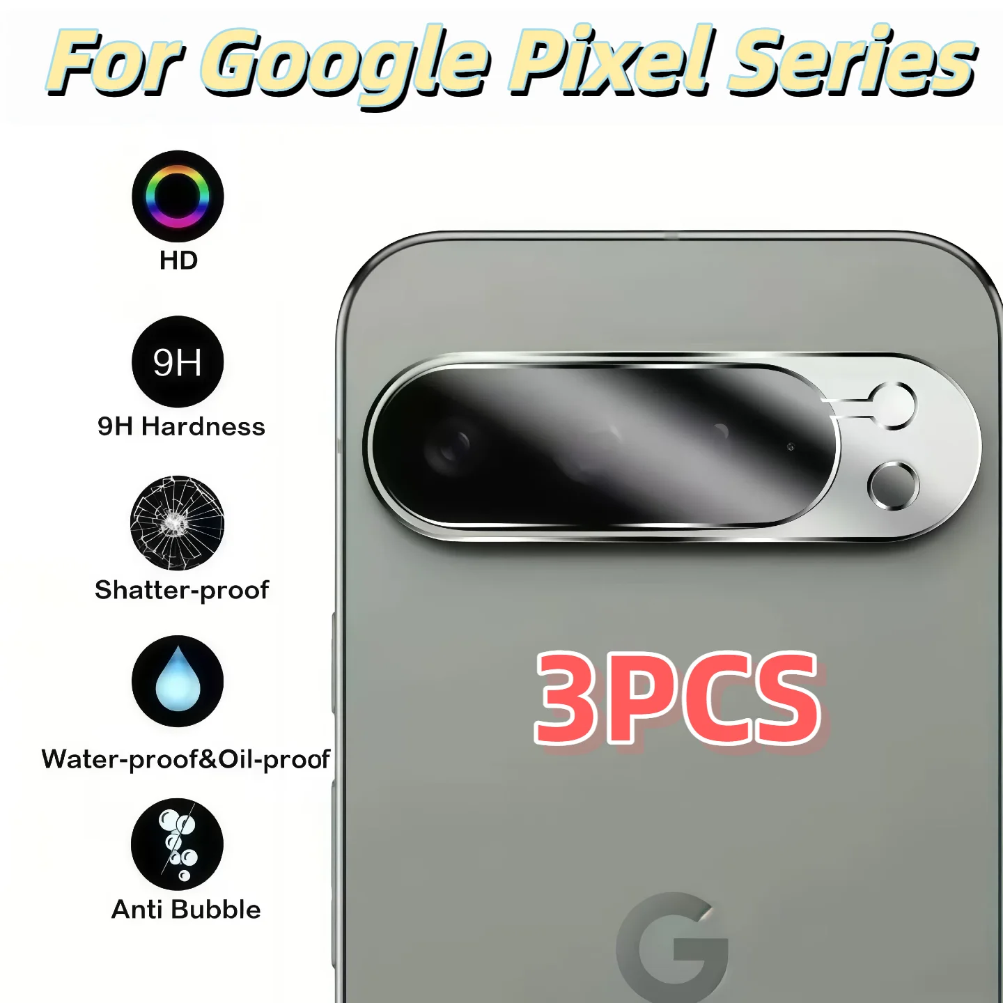 

3Pcs Camera Lens Protective Film, For Google Pixel 9 Pro XL 8 7 6 6A 7A 8A Fold , Scratch Resistant Tempered Glass