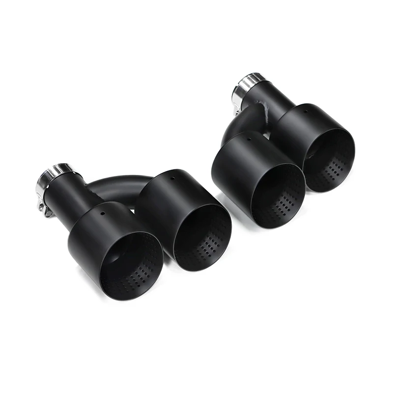 1 Pair Quad Matte Stainless Steel Car Muffler Tip Exhaust Tip System Pipe Universal Exhaust Tip 60MM 63mm For GTI MK7 Golf7