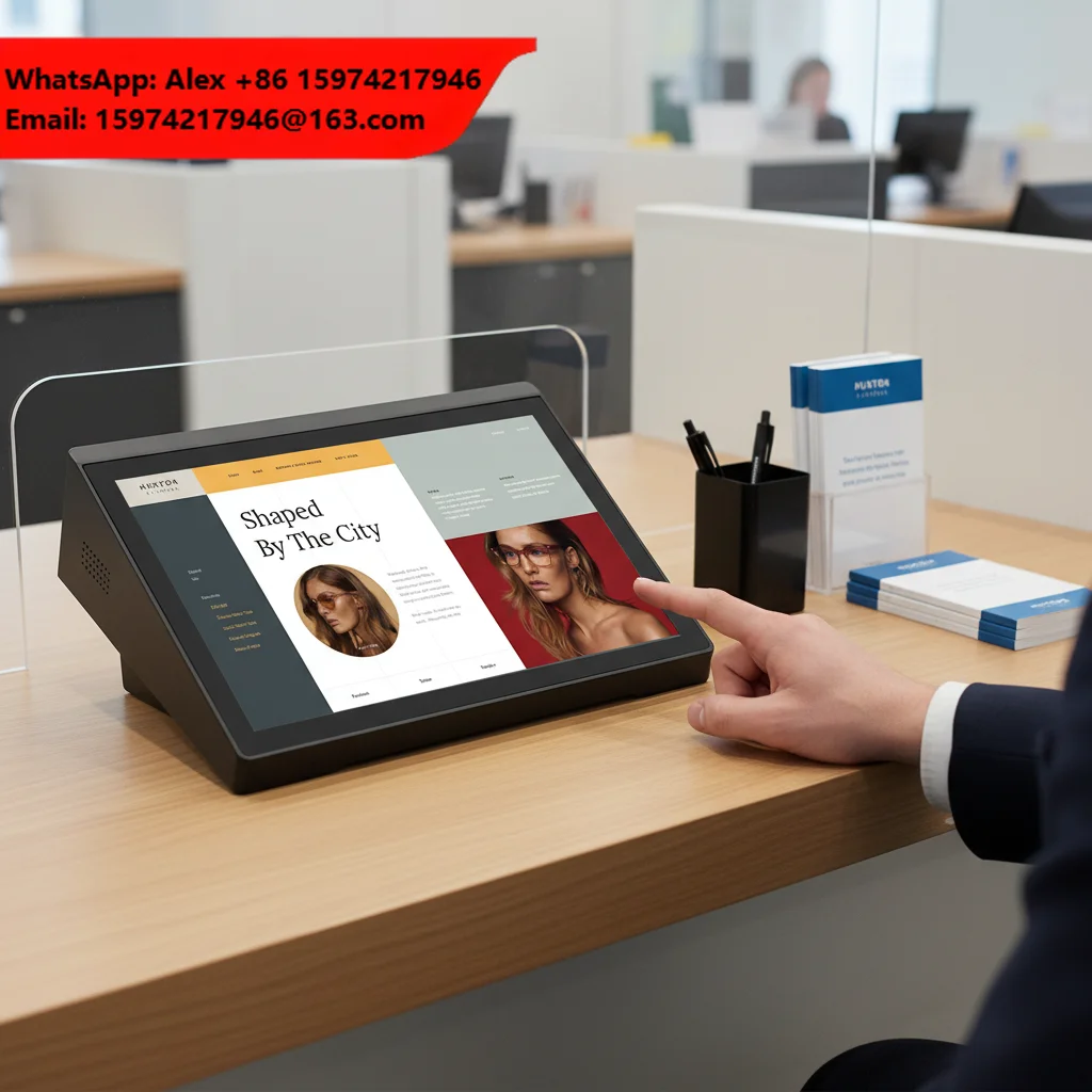 10.1 Inch Horizontal Android All-in-One Check In Kiosk Self Service Query Android Customer Satisfaction Rating Display