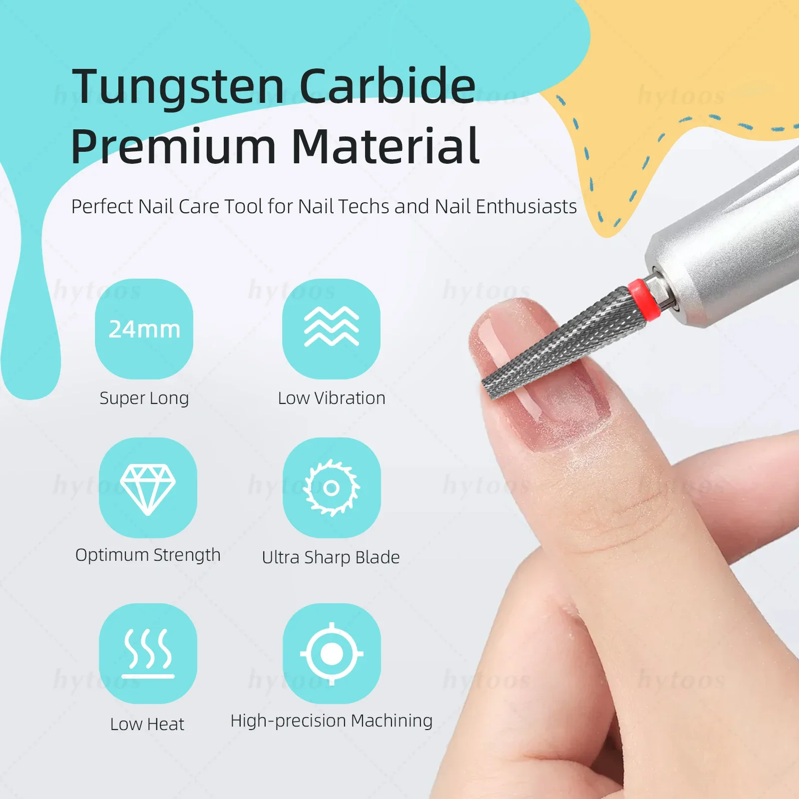 HYTOOS شقة أعلى 5 في 1 مسمار مثقاب الخشب 24 مللي متر طويل كربيد مدبب مسمار بت الحفر الكهربائية اكسسوارات هلام البولندية أداة إزالة الصواميل