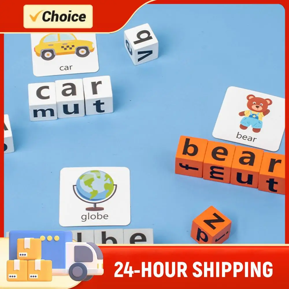 

Word Race Spelling Games 64 Flashcards & 20 Blocks Wooden Blocks Spelling Game for Ages 3-8 Preschool Learning And Classroom Fun