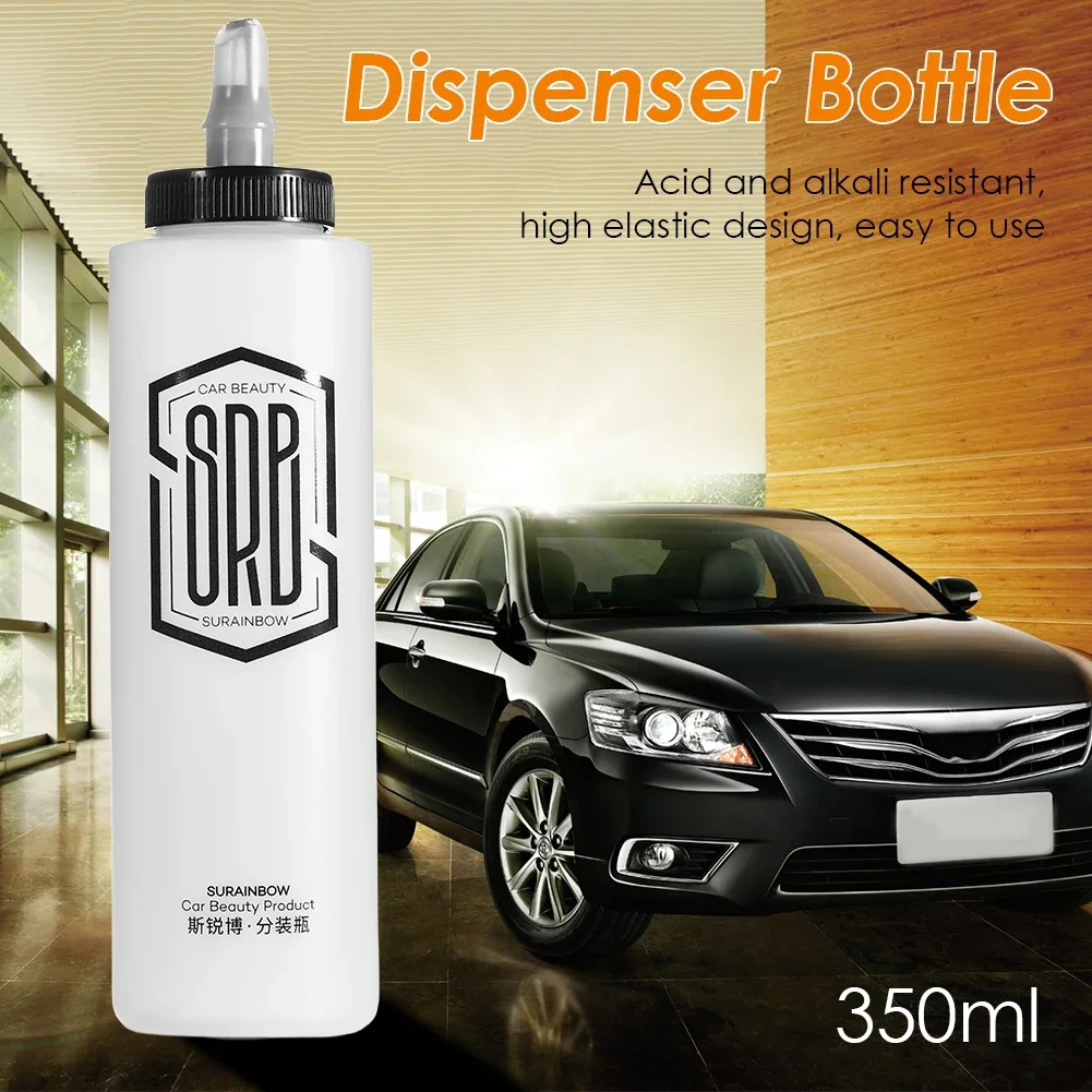 350ML Portable Car Polish Wax Dispenser Bottle Refillable PE/Plastic Empty Container Auto Detailing Waxing Polishing Tools