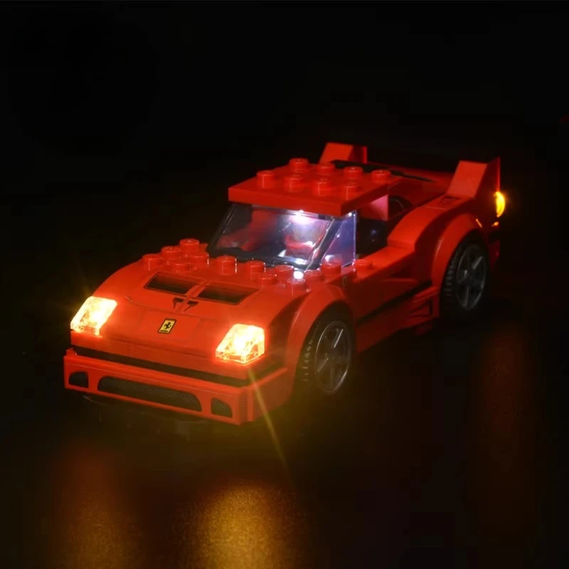 مجموعة إضاءة LED مناسبة لأبطال السرعة LEGO Ferrari F40 Competizione 75890 (لا تشمل مكعبات البناء)