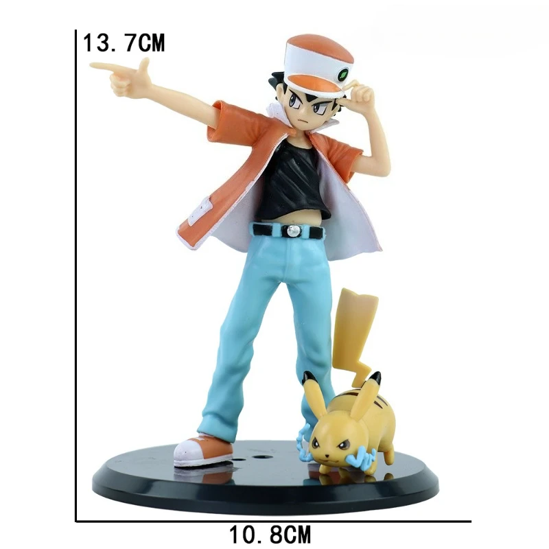 Pokemon Ash Ketchum Pikachu Model Anime Collection Decorative Statue Cute Figure Children's Toy Ornaments Christmas Gift