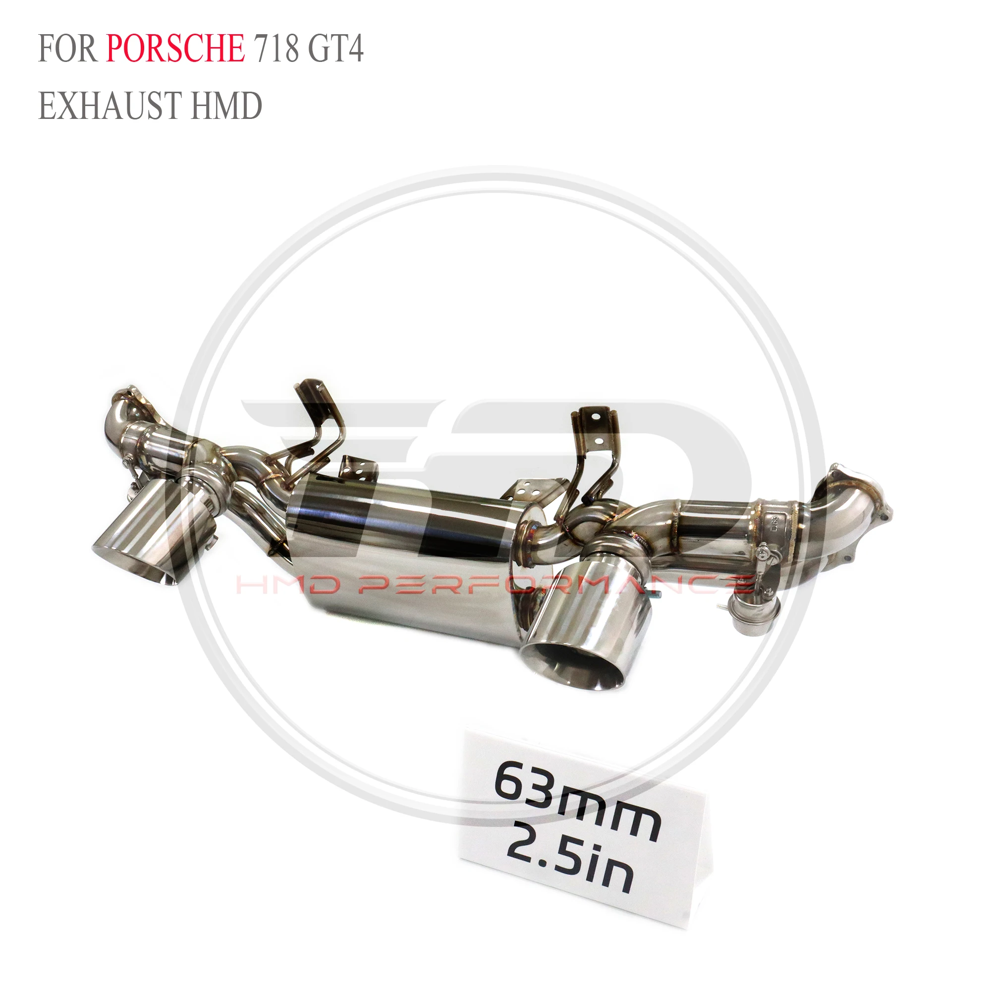 

HMD для Porsche 718 GT4 Cat-Back Выхлопная система с клапаном 304 SS304 Глубокий агрессивный звук