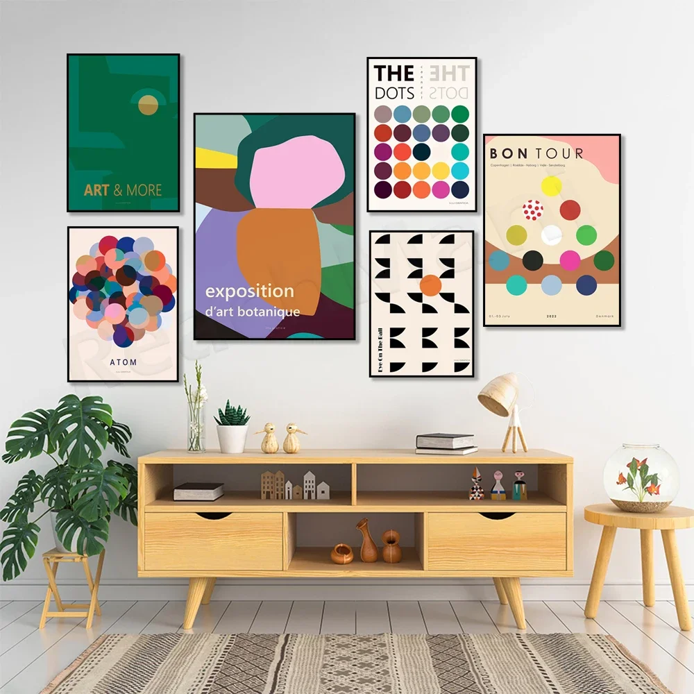 ART & MORE, classic elegant graphics, colorful nuclear composition, scientific poster, Scandinavian style, Danish poster design