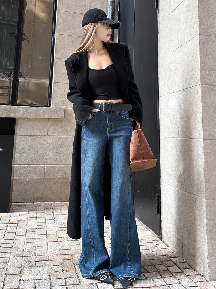 

Slim Fit Micro Flared Jeans Women's Spring Autumn Casual Straight Leg Slimming Floor Length Pants Comfortable Stretch Denim