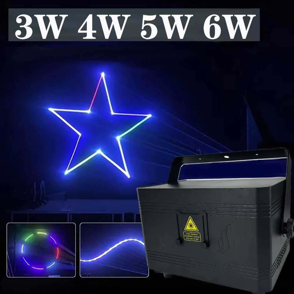 NEW RGB Animation Laser Light 6W DMX Animation Scanner Laser Projector Wedding Dj Disco Party Christmas Stage Effect Lights