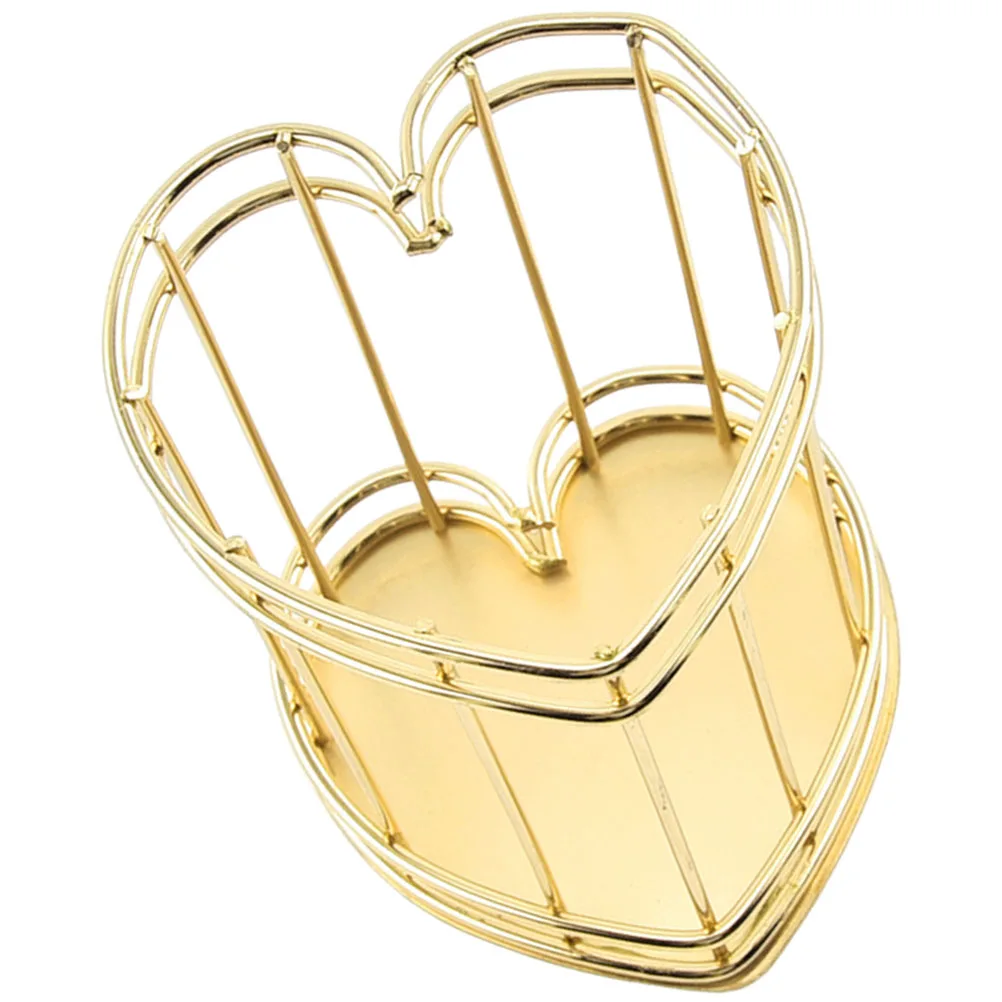 

Heart Shaped Pen for Desk Stainless Steel Pencil Holder Office Supplies Stationery Organizer Metal Brush Pot Desktop Holder
