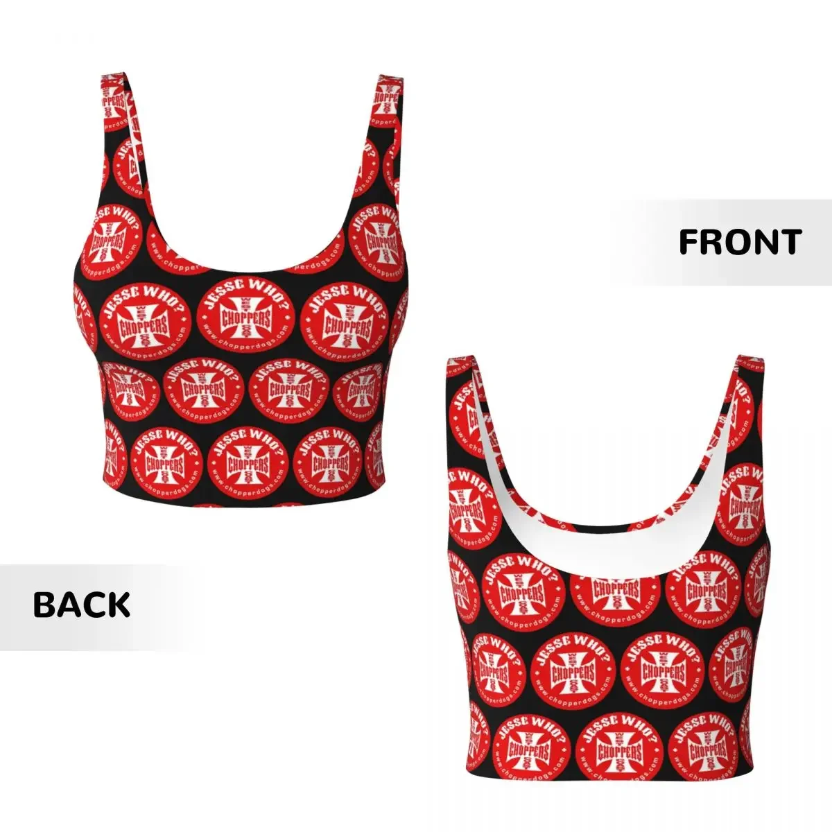 Custom Personalized West Coast Iron Cross Choppers Women Sports Vest Bras Gym Workout High Impact Yoga Crop Tank Top