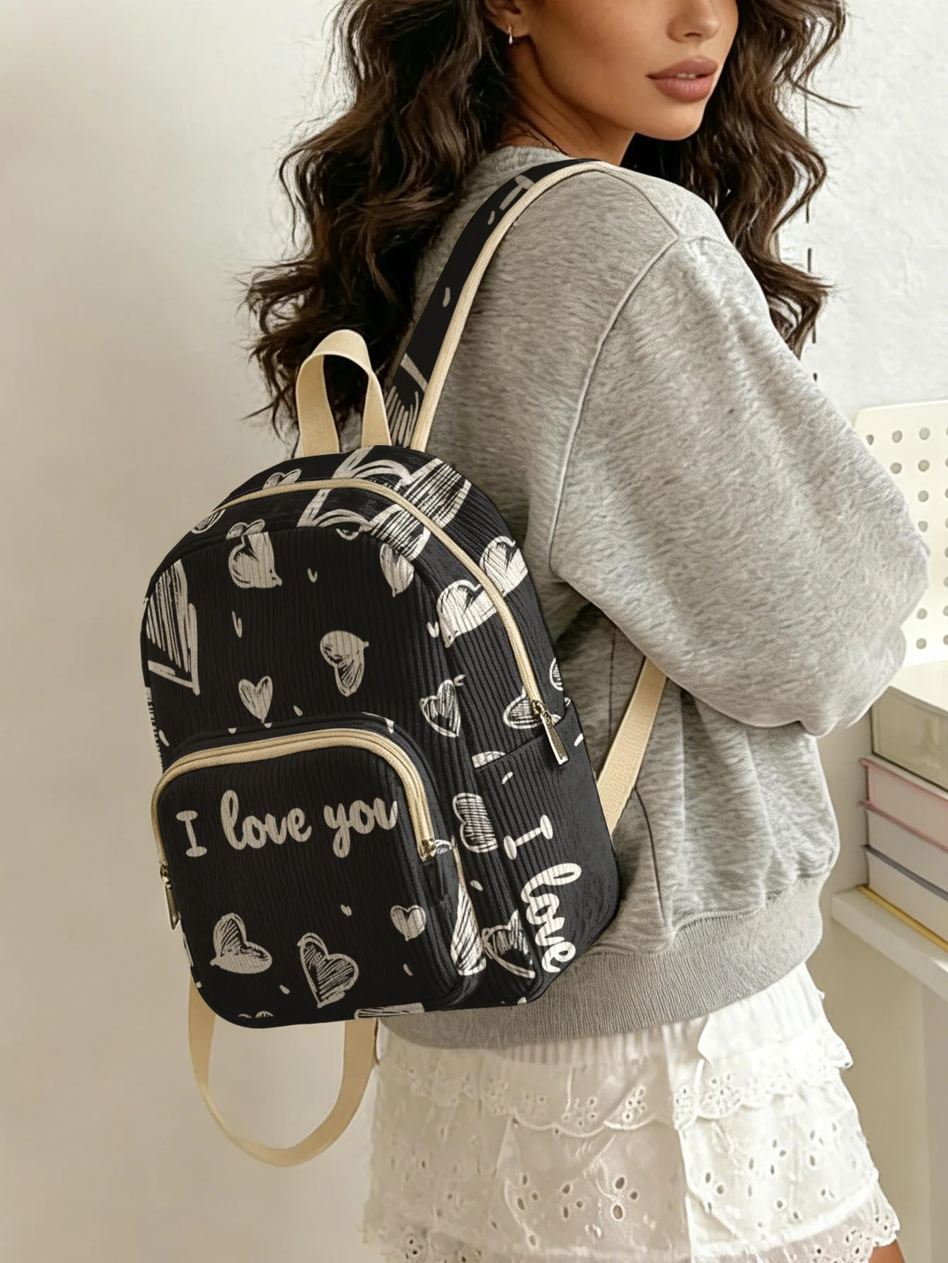 mochila-feminina-de-moda-com-estampa-de-gato-fofo-em-corduroy-com-multiplos-bolsos-e-grande-capacidade-para-o-dia-a-dia