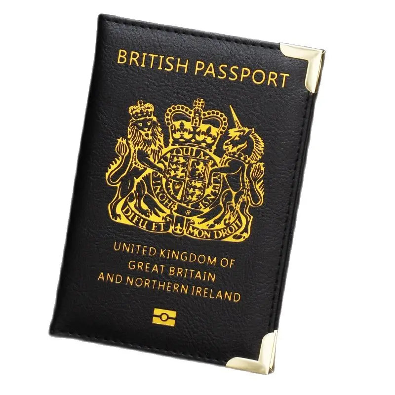 UK donna uomo custodia per passaporto da viaggio custodia per passaporto in pelle Pu per portafoglio porta carte britannico regno unito gran bretagna