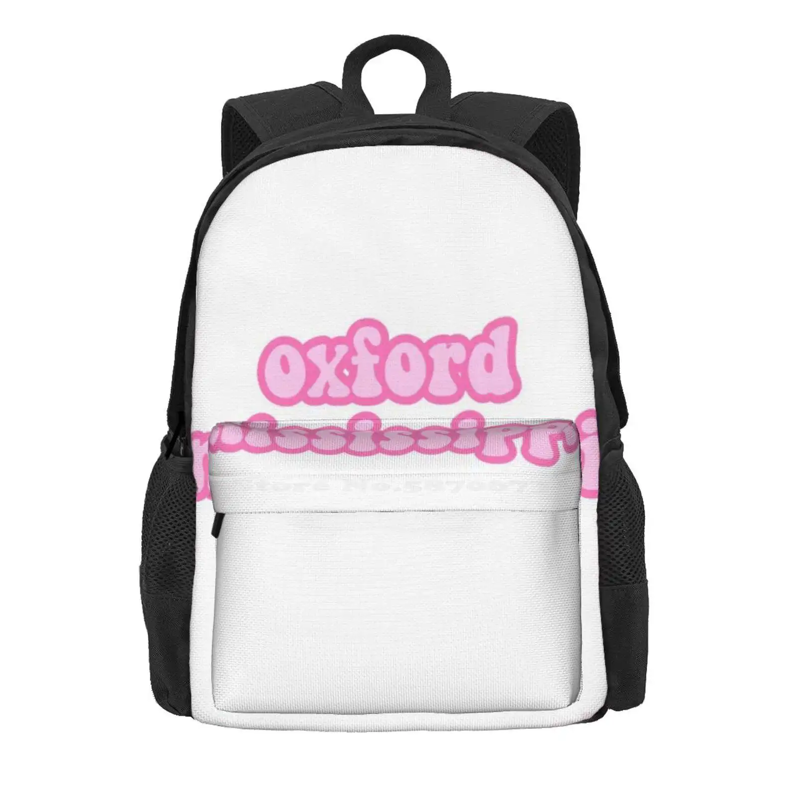 Oxford, Mississippi Pink Sticker Hot Sale Schoolbag Backpack Fashion Bags Oxford Mississippi Ole Miss College Laptop Pink