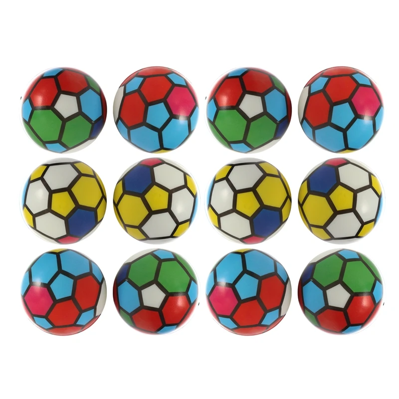 

12Pcs Colorful Mini Football Exercise Soft Elastic Stress Reliever Ball Kid Small Ball Toy Adult Massage Toy