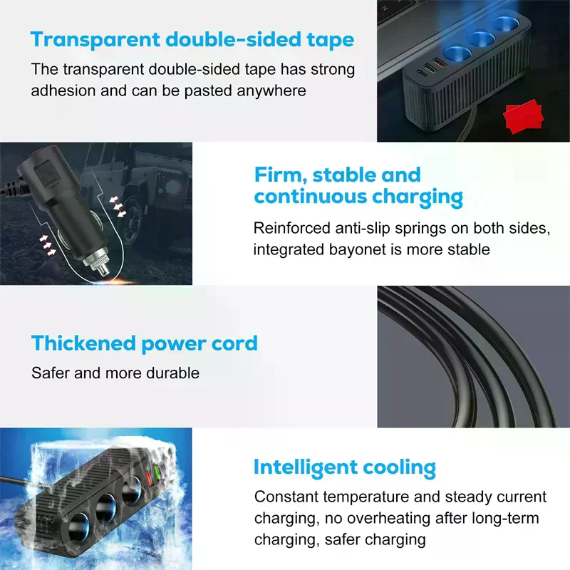 Car Charger For Phones 120W Plug And Play Charger Splitter Overcharge Protection Charger Adapter PD QC3.0 Car Charger