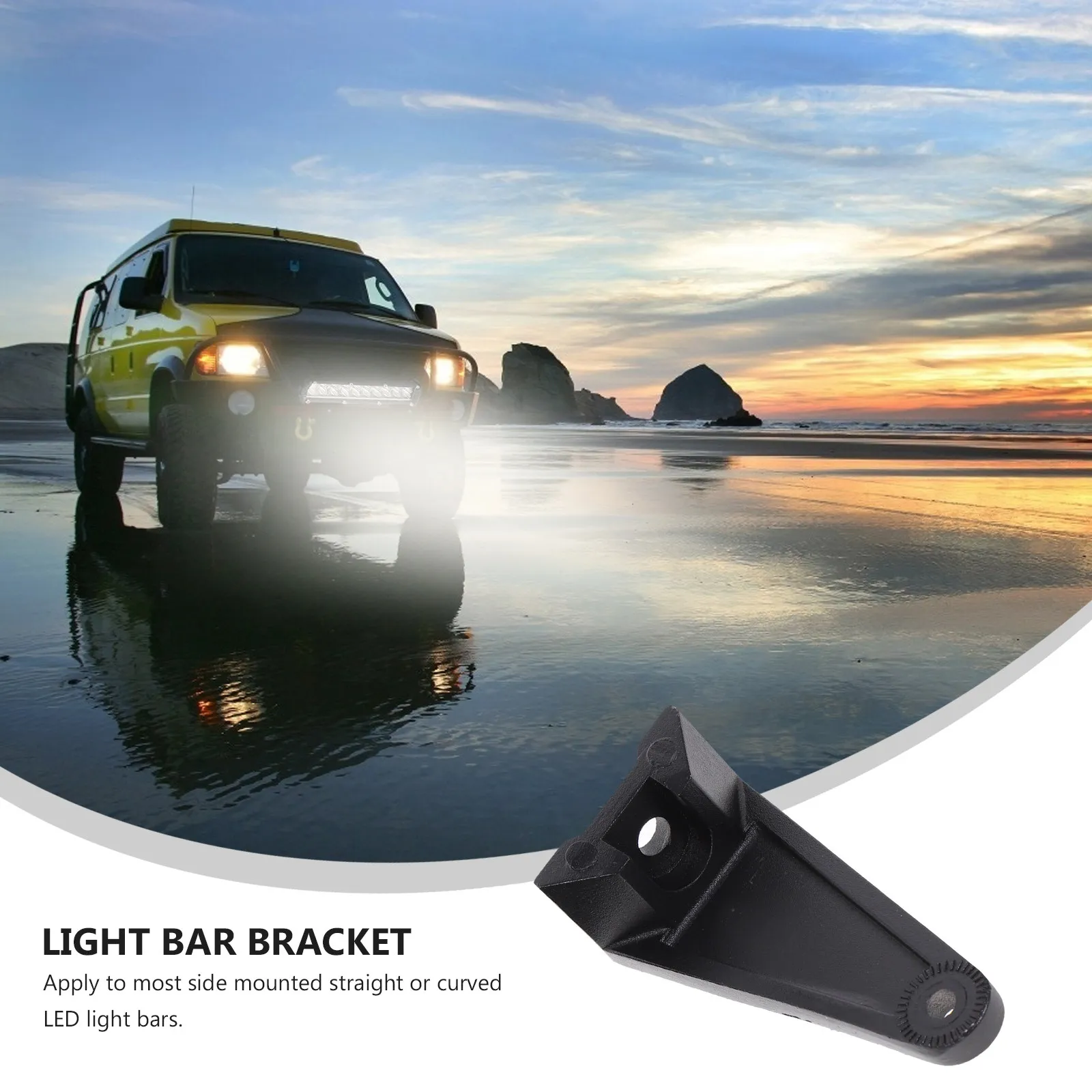 

Robust Light Bar Bracket Set for Bar Side Mount Kit Raised Mounting Anti Shake Rubber Gaskets Compatible with Curved