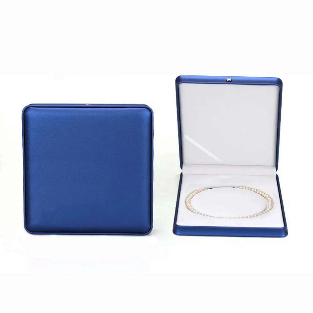 Vierkante Kroon Parel Ketting Display Box Sieraden Bruiloft Ketting Hangers Sieraden Vitrine Gift Verpakking Storage Case