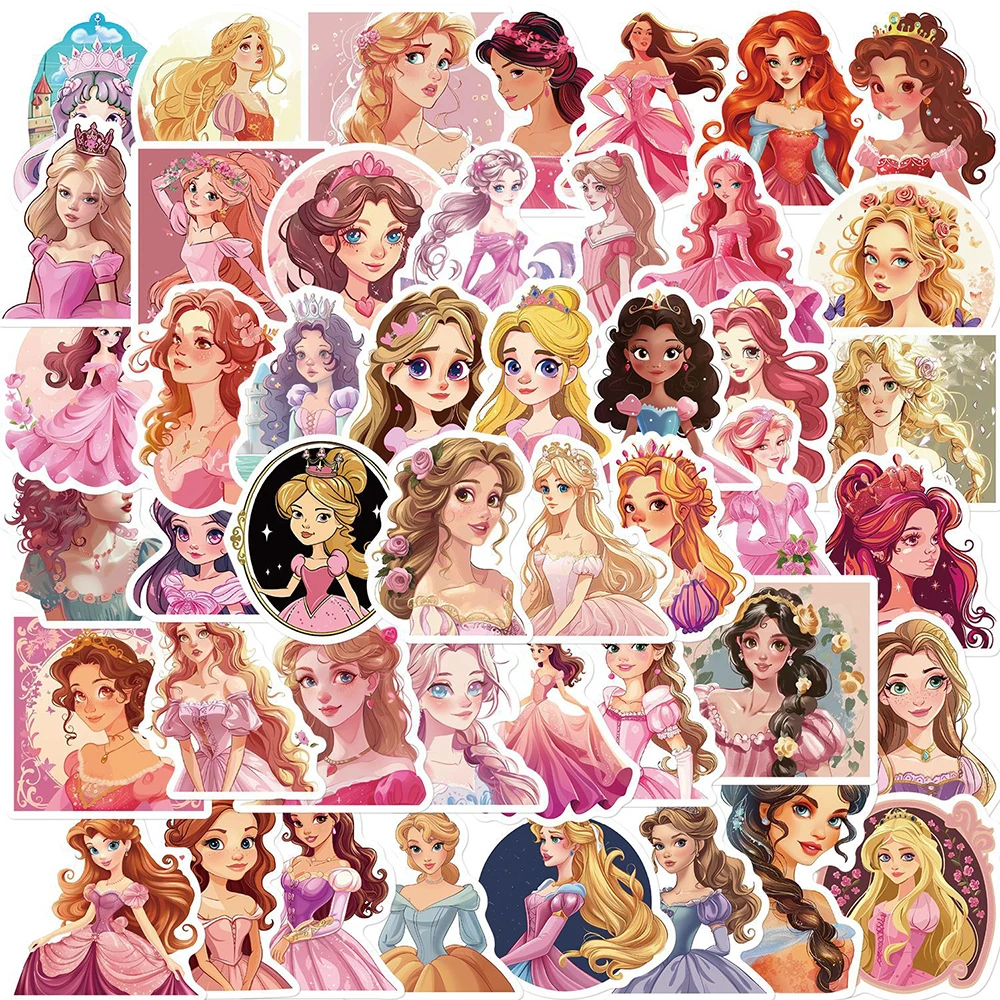 

10/30/50pcs Cartoon Cute Princess Stickers Scrapbooking Suitcase Notebook Helmet Aesthetic Kawaii Girl DIY Sticker Toy for Kids