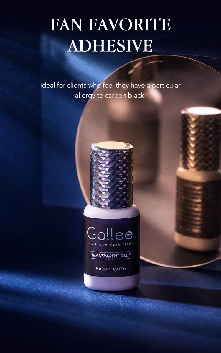 Gollee 1-2s Transparenter Starker Klebstoff für Wimpernverlängerung, Nicht Reizend, Farbige Wimpern, 5-6 Wochen Haltbarkeit, Für Alle Wimpernstylisten und Make-up-Artisten – Detail 5