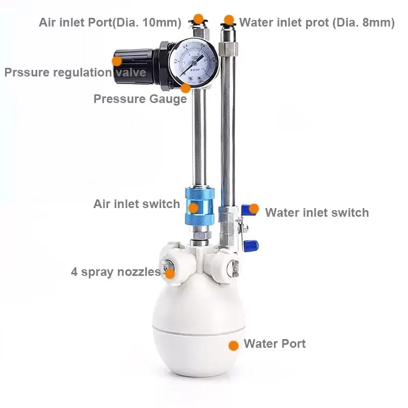 Gas-water Mixed Two-fluid Humidifier Dry Fog Gas-water Hybrid Humidifier Factory Textile Workshop Cooling Spray Misting Machine