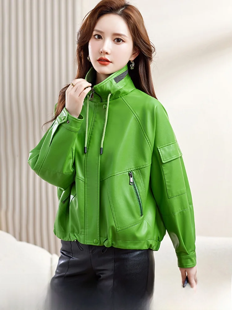 Giacca in Pelle di Pecora con Effetto Snellente, Vestibilità Comoda, Versatile, Stile Motociclista, Alla Moda per il Pendolarismo