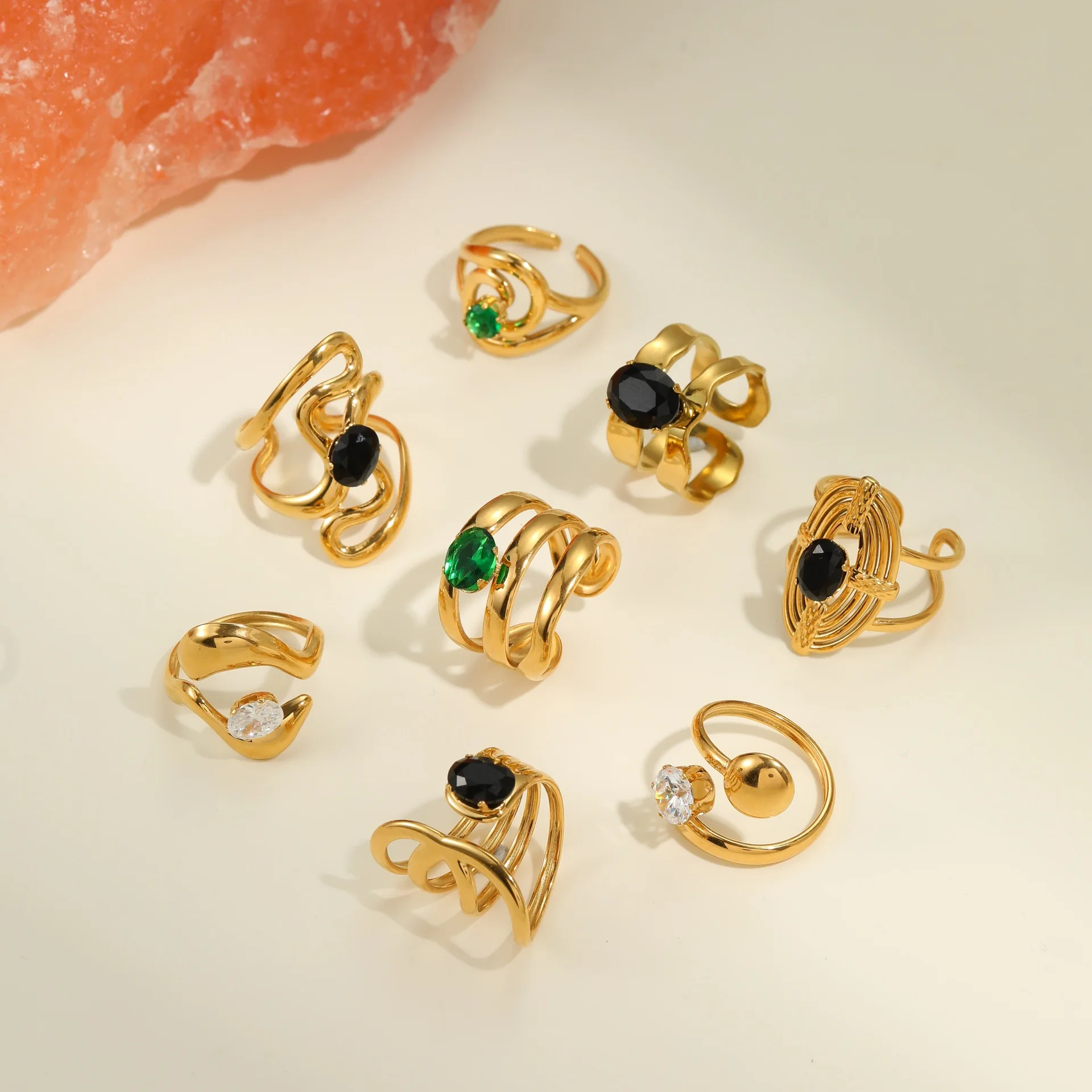 

Cubic Zirconia Ring for Women, Dainty Adjustable Open Band, Ins Fashion Minimalist Jewelry, Romantic Anniversary Gift for Her