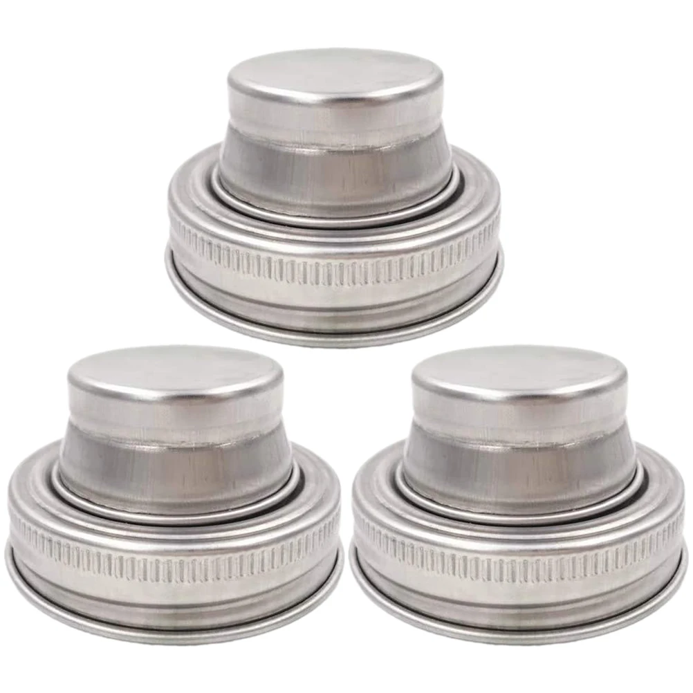 

3 Pcs Stainless Steel Mason Jar Shaker Lids Set Silicone Seal Spices Salt Pepper 70mm Mouth Practical Kitchen Bar Tools